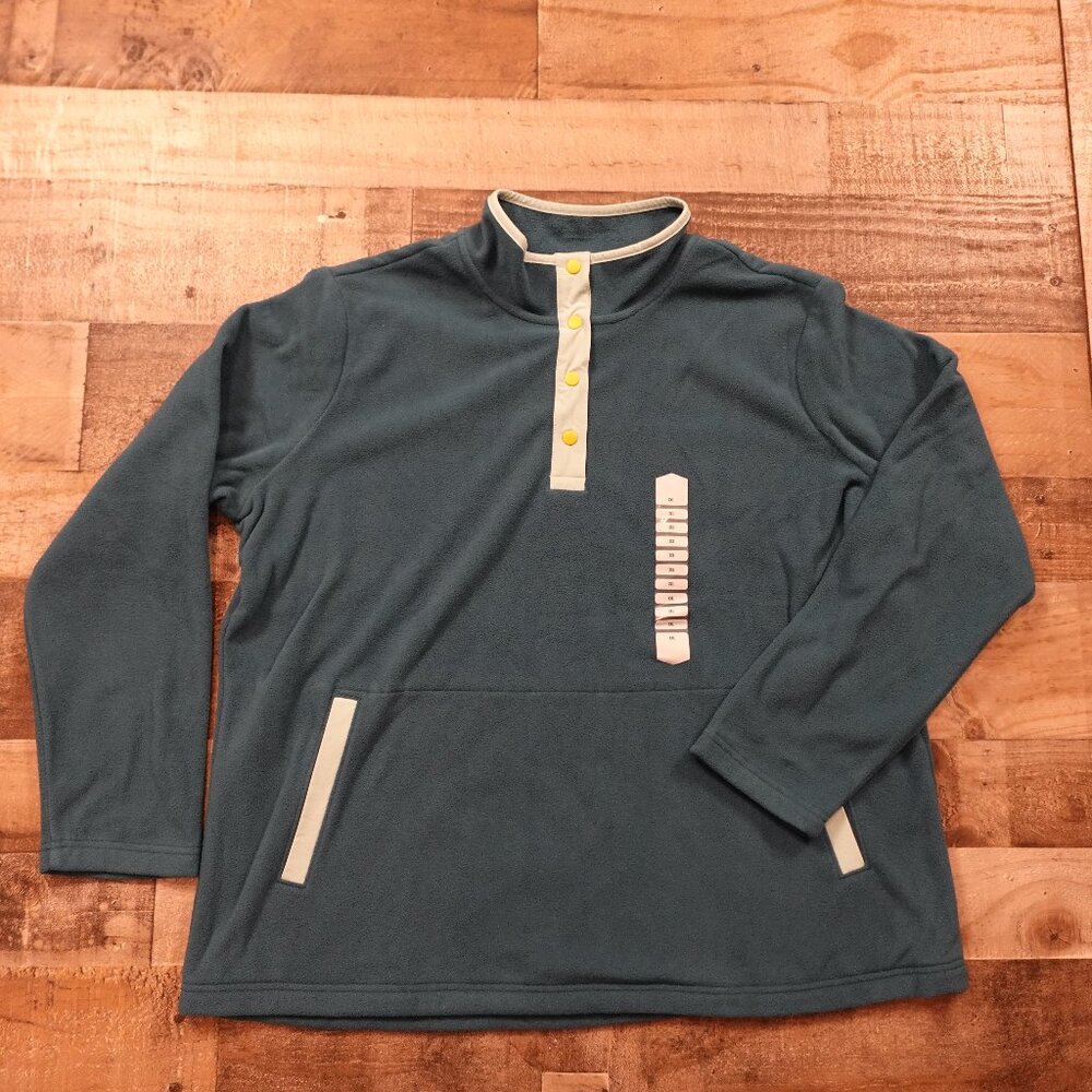Duluth doubleback printed fleece pullover women's XXL blue NWT